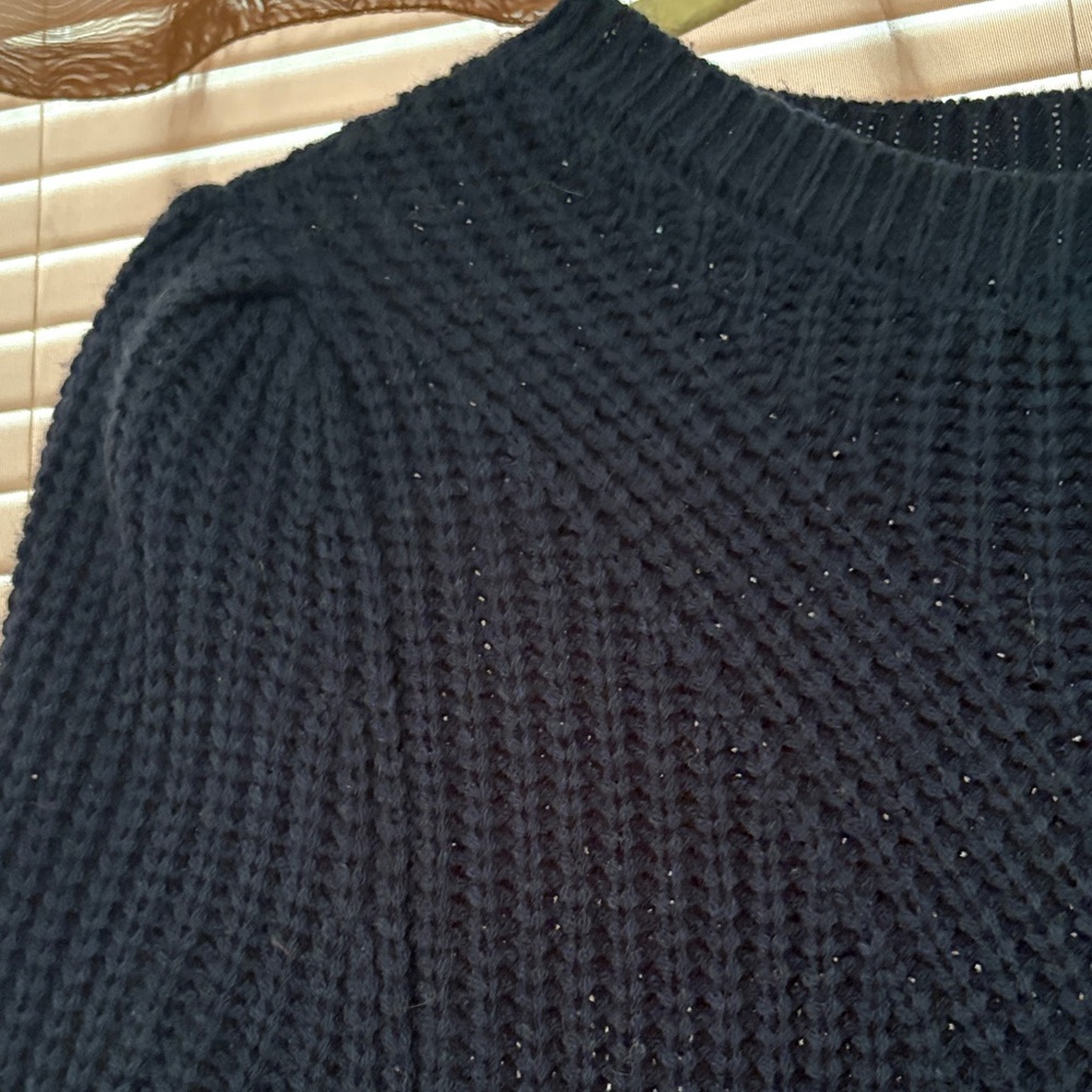 Maurices Navy Maxi Cable Knit Sweater Dress Balloon Sleeves  NWOT S/M - Picture 8 of 10